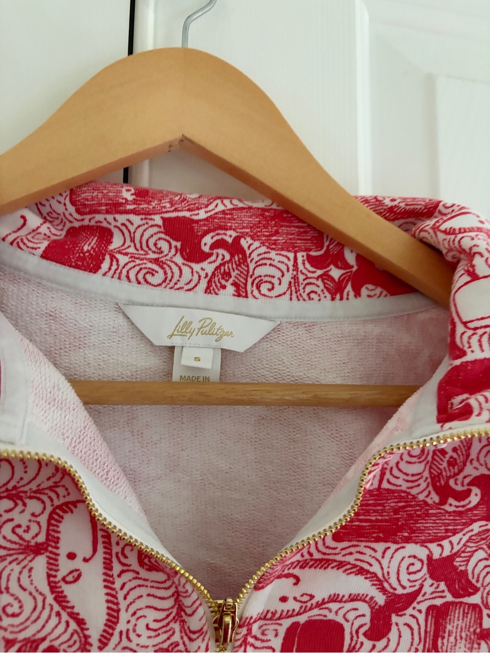 Pink & White Patterned Pullover Jacket - Picture 2 of 3